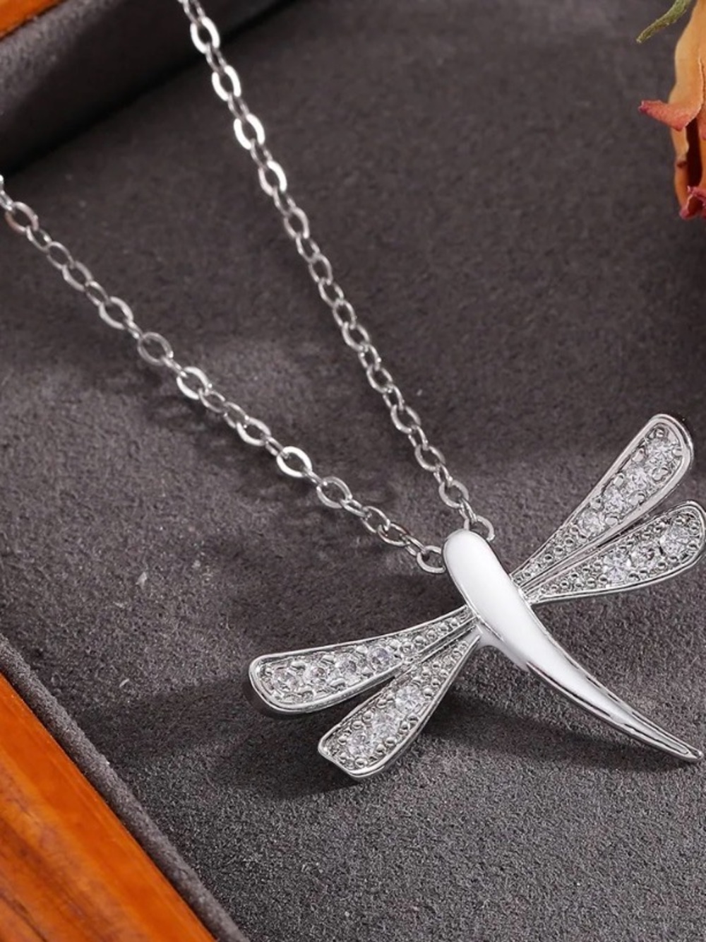 Stainless Steel Dragonfly Pendant Necklace - Elegant Women's Jewelry
